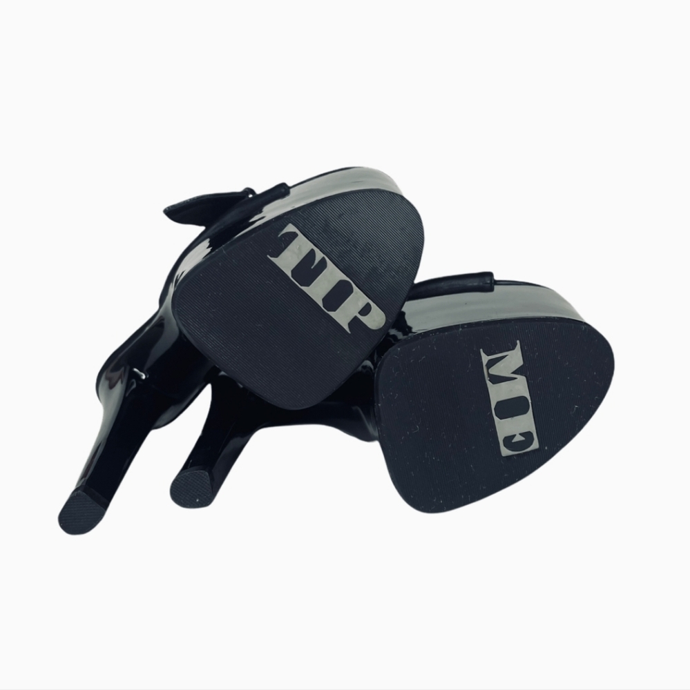 YRU XTRA Black Platform High Heel Slide Skull Size 9 - Picture 6 of 6